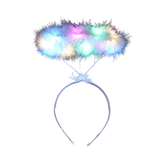 CINTILLO HALO PLUMA BLANCO CON LUZ